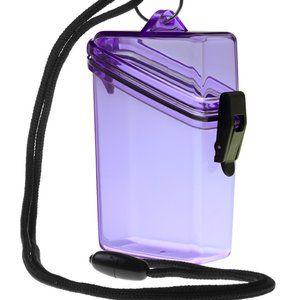 Large Waterproof Scuba Sport Security Purple Clear Plastic ID Case New